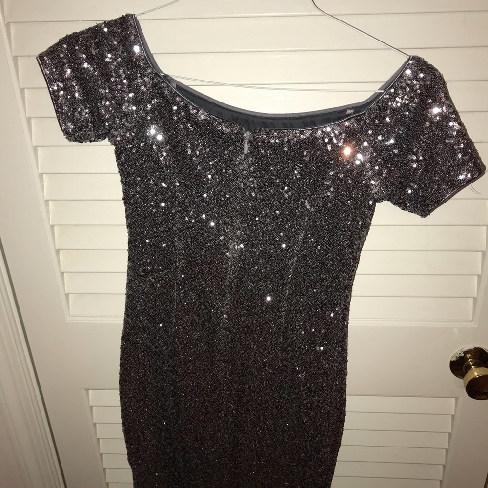 Aidan Mattox purple/ blue sparkled ldress